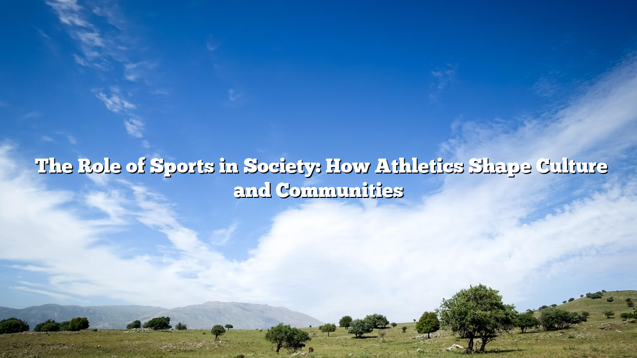 ﻿The Role of Sports in Society: How Athletics Shape Culture and Communities