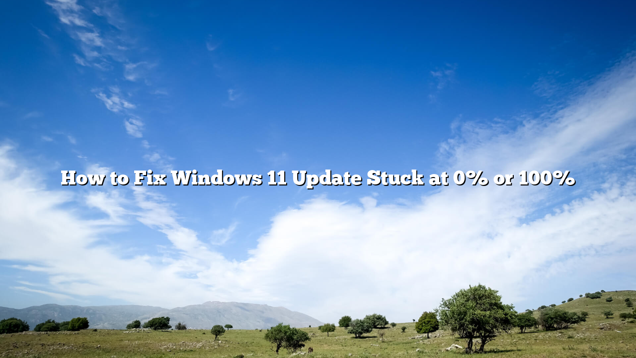 How to Fix Windows 11 Update Stuck at 0% or 100%